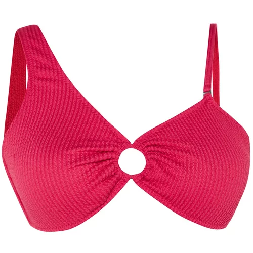 Trendyol curve plus size bikini top - pink - textured