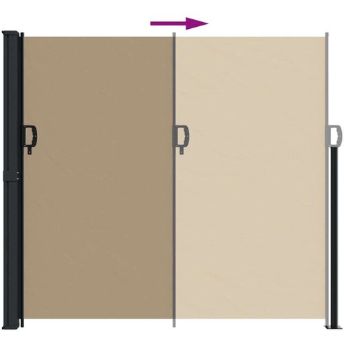  Bočna tenda na uvlačenje smeđesiva 180x600 cm Slike