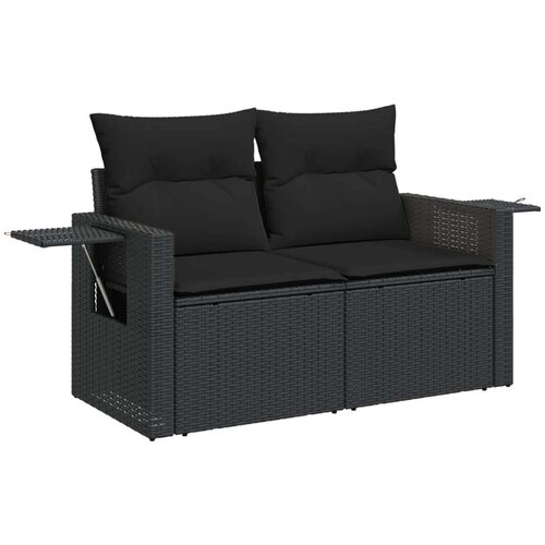 VidaXL 6-dijelni set vrtnih sofa s jastucima crni od poliratana Slike