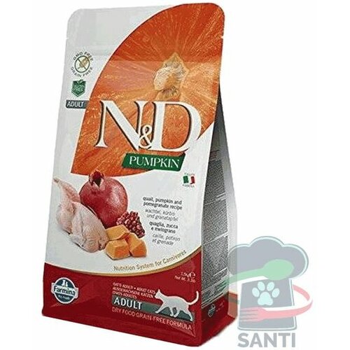 N&d Pumpkin Hrana za odrasle mačke, Bundeva i Prepelica - 1.5 kg Cene