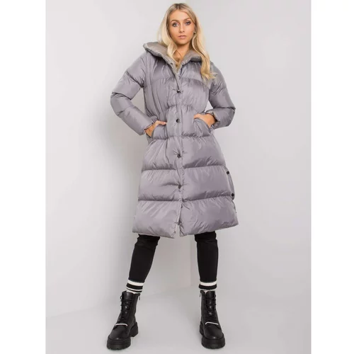 Fashion Hunters Dark gray quilted jacket with a Starlet hood