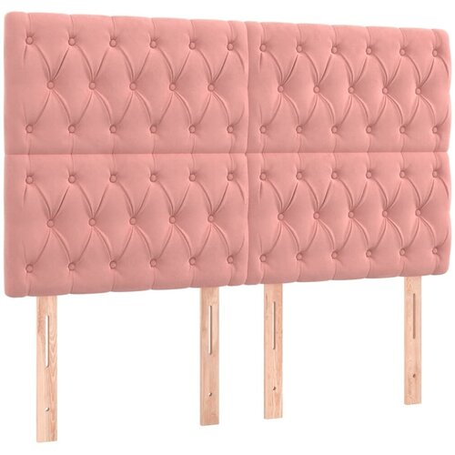  Boxspring - Krevet s oprugama i madracem ružičasti 140x190 cm bar&amp;scaron;unasti - Ružičasta 140 x 190 cm Dizajn s gumbima Slike