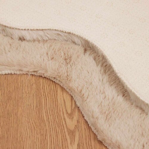  Faux Rabbit Fur Rug Olite Sivo-smeđa 80 x 120 cm Poliester Slike