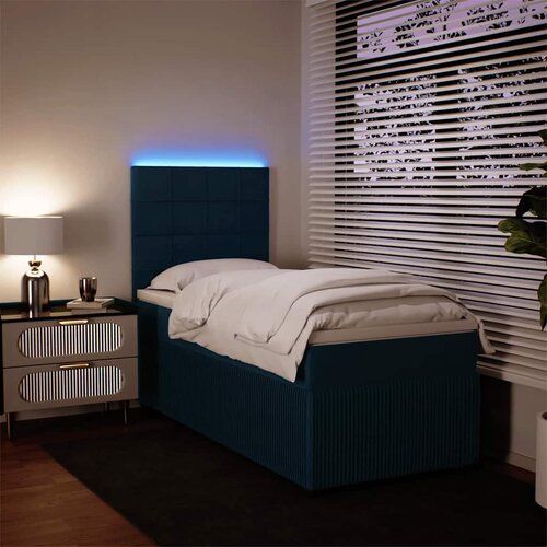 Box spring krevet s madracem plavi 90x200 cm bar&amp;scaron;unasti Slike