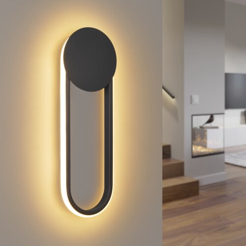 Nettlife Stenska LED stenska svetilka za notranjo uporabo - 12W stopni&amp;scaron;čna svetilka 41cm črna, sodobno oblikovana hodni&amp;scaron;ka svetilka 3000K, (5000219973) Slike