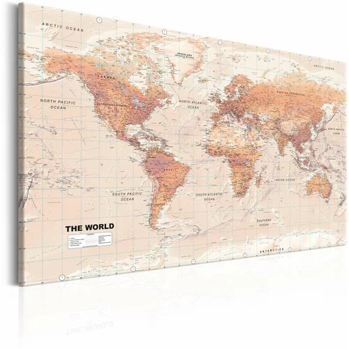  Slika - World Map: Orange World 120x80