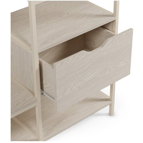 Marckeric Kremno bela odprta jeklena garderobna omara 140x179,5x40 cm Amara &amp;ndash; Slike