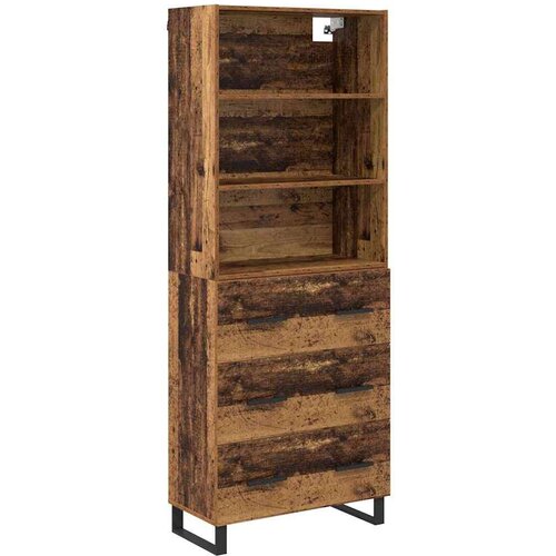 VidaXL Highboard s ladicama Staro drvo 69,5 x 34 x 180 cm Slike