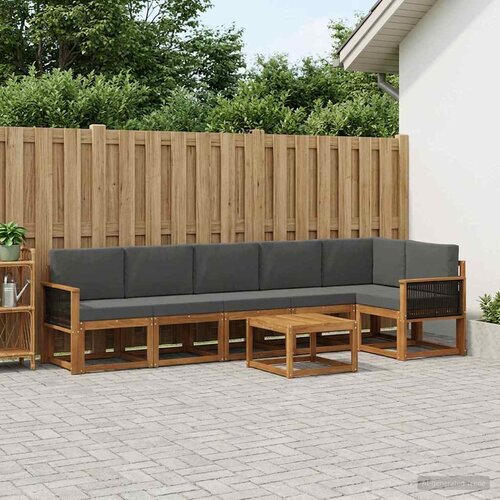  Set vanjskih sofa 7 kom. Prirodna i antracit Poliester Slike