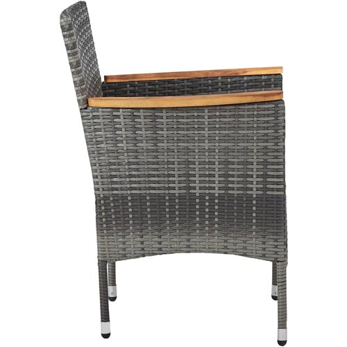Maison Chic Vrtni jedilni stoli - Stol za vrt 2 kosa poli ratan sive barve JS297, (21879026) Cene