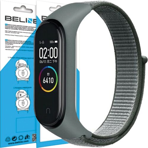 Beline nylonloop trak za mi band 7/6/5/4/3 grey grey band, (21973719) Cene