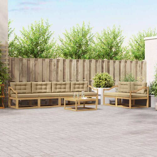  Set vanjskih sofa 6 kom. Bijela i bež Cijene