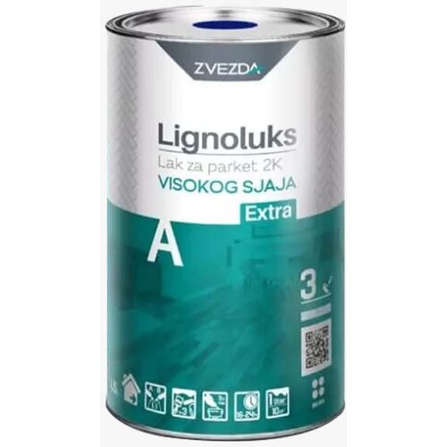 Zvezda Lignoluks Lak za parket 2K visokog sjaja EXTRA, komponenta A, 1,5 l Slike