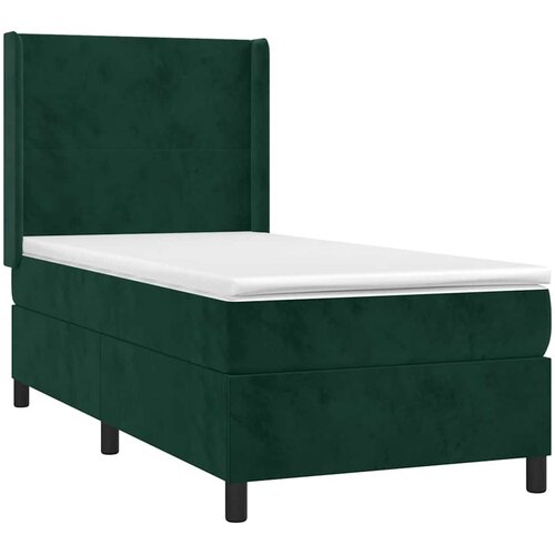 Box spring krevet s madracem tamnozeleni 90x200 cm bar&amp;scaron;unasti Slike