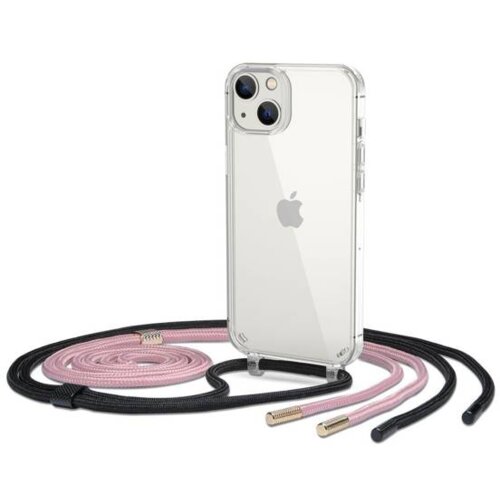 Clear case 1,8 mm silikonski ovitek za iPhone 14 6.1 - z vijola in črno vrvico Cene