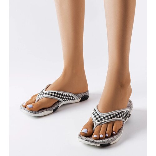 Gemre Mareta Gray-Black Textile Flip-Flops Slike