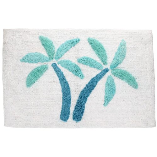 Rex London Bijela/plava kupaonska prostirka 50x80 cm Palm Trees – Cijene