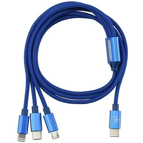 BAUHAUS Polnilni kabel USB (modre barve, 1 m, USB-C, Micro USB, Lightning)