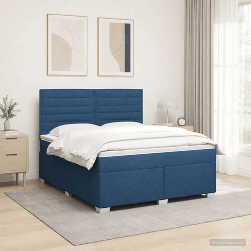  Boxspring krevet s madracem Plava 140 x 200 cm Tkanina - Plava 140 x 200 cm Dizajn linija Slike