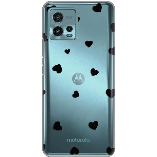 Teracell silikonska maska za Motorola Moto G72 Hearts Print Skin providna Slike