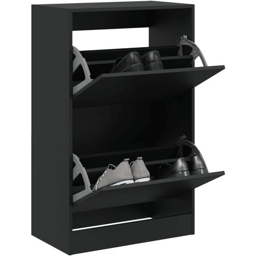 vidaXL Omarica za čevlje črna 60x34x96,5 cm inženirski les Cene