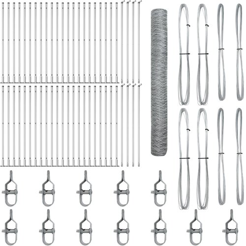vidaXL heksagonalna ograja 1,2x100 m galvanizirano jeklo, ograjni stebri z osnovami 13 kos Ø32mm 68,5cm galvanizirano jeklo Cene
