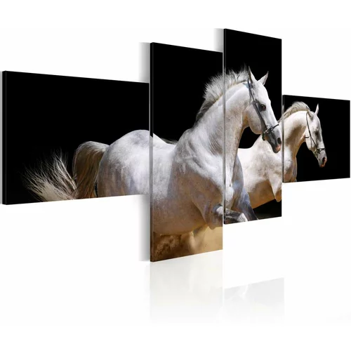 Slika - Animal world- white horses galloping 200x90
