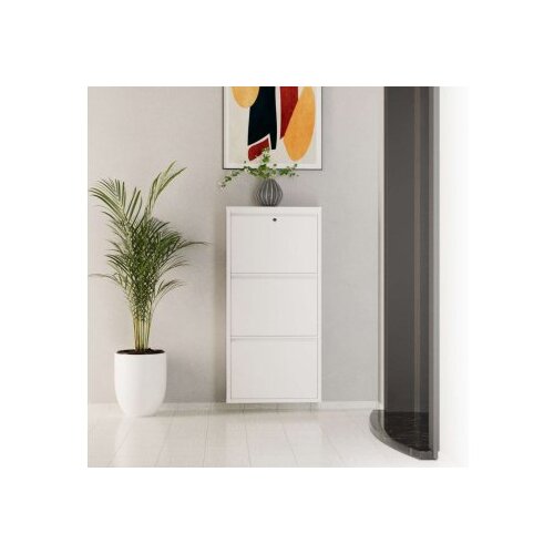 Hanah home Ormar za cipele Locking 3 Piece Metal White Cene