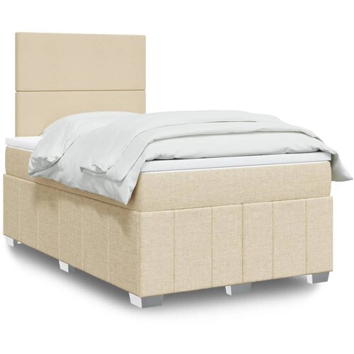  Krevet s oprugama i madracem krem 120 x 200 cm od tkanine Cene