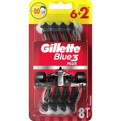 Gillette jednokratni brijači Blue 3 Plus Red 6+2 kom