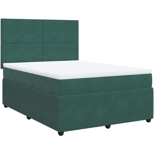 vidaXL Box spring postelja z vzmetnico temno zelena 160x200 cm žamet, (21304751) Cene