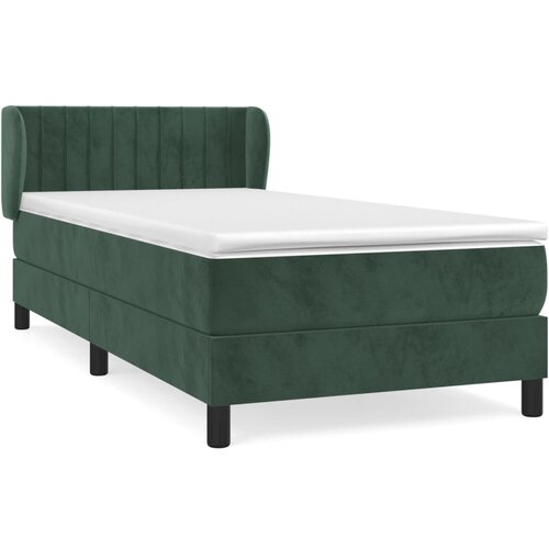 Maison Chic Box spring postelja - Vzmetna postelja z vzmetnico temno zelen 90x190 cm žamet SL20535, (21893234) Cene