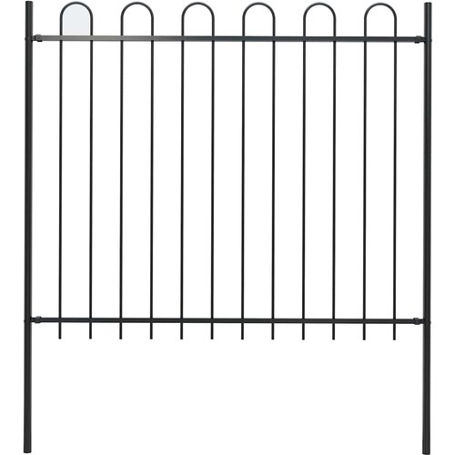 vidaXL Vrtna ograja z obročastimi vrhovi jeklo 1,8 m črna, (20982343) Cene