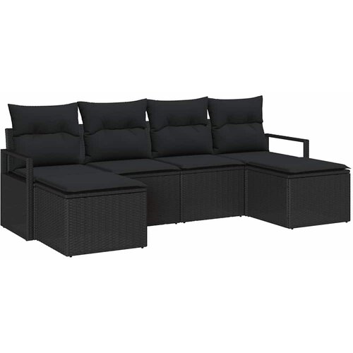  Set sofe 6 kom. Crna poliratan 230 x 117 x 85 cm Slike