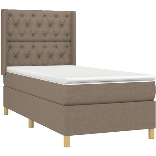  Krevet box spring s madracem LED smeđesivi 80 x 200 cm tkanina Slike