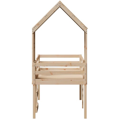  Visoki krevet s krovom 90 x 190 cm od masivne borovine Slike