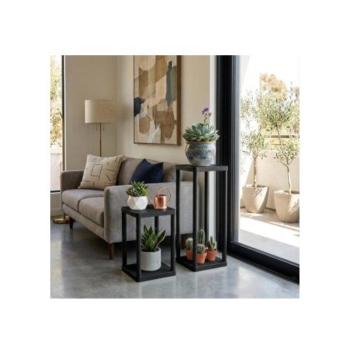Hanah home Set plastičnih multifunkcionalnih polica, 2 komada, crna Cijene