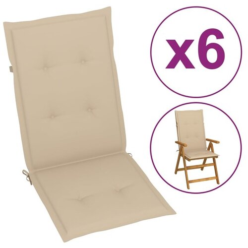  Blazine za vrtne stole 6 kosov bež 120x50x3 cm Cene