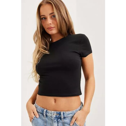 Madmext Black Basic Women's T-Shirt / Fitted-Cut Slike