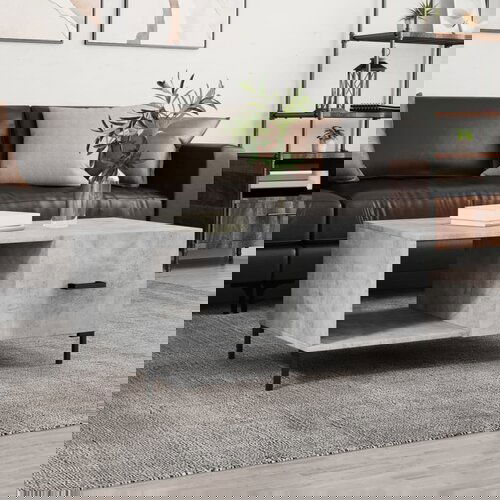 vidaXL Klubska mizica betonsko siva 90x50x40 cm konstruiran les Cene