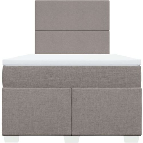 VidaXL Krevet s oprugama i madracem smeđesivi 120 x 200 cm od tkanine Slike