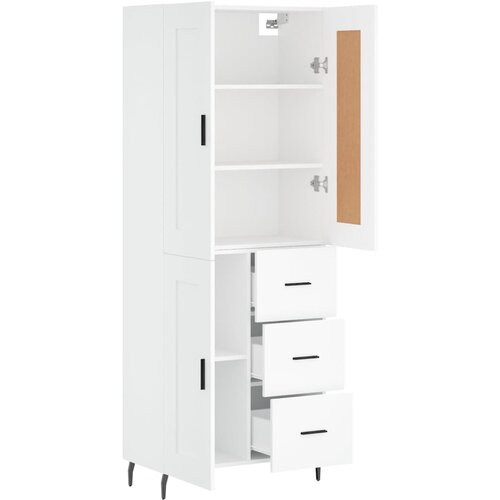  Visoka komoda bijela 69,5x34x180 cm konstruirano drvo Slike