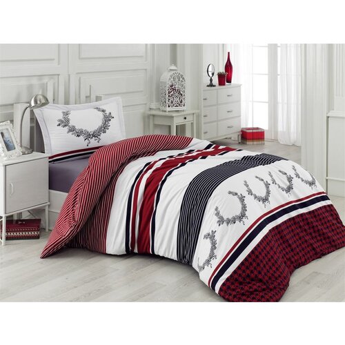  oaken whiteblackred ranforce single quilt cover set (eu) (it) Cene