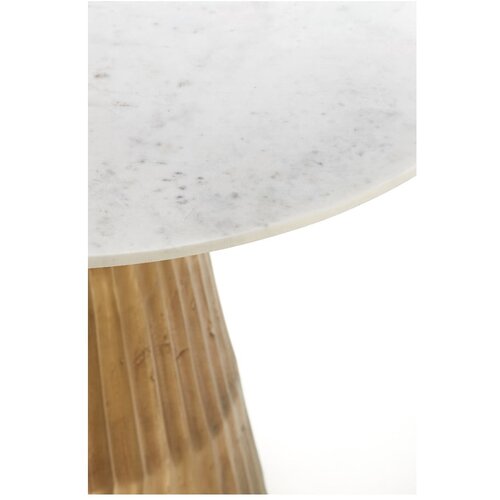 Light &amp;amp; Living Bela/bronasta okrogla jedilna miza z mizno plo&amp;scaron;čo v marmornem dekorju &amp;oslash; 100 cm Leyda &amp;ndash; Slike