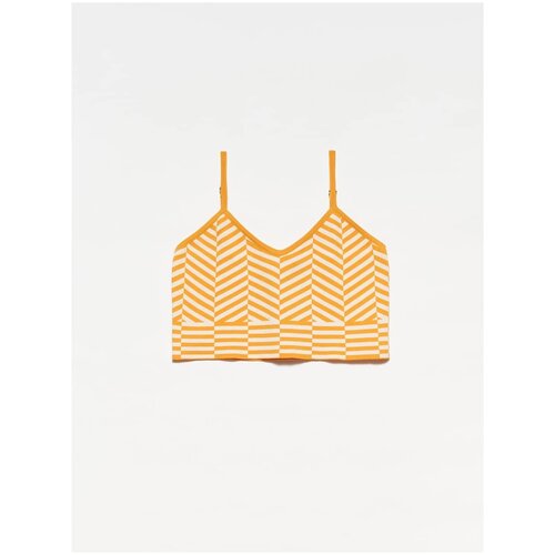 Dilvin 10184 Strap Knitwear Singlet Crop-orange Slike