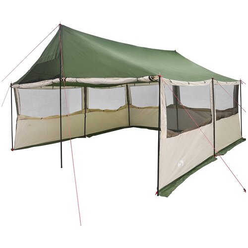 VidaXL Obiteljski &amp;scaron;ator Zelena 450 x 400 x 265 cm Poliester i čelik - Zelena 450 x 400 x 265/165 cm Slike