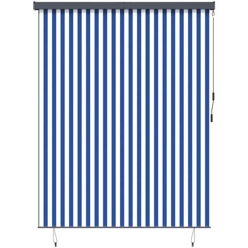 Rolo zavjesa Plava i bijela 200 x 250 cm Tkanina i aluminij Cene