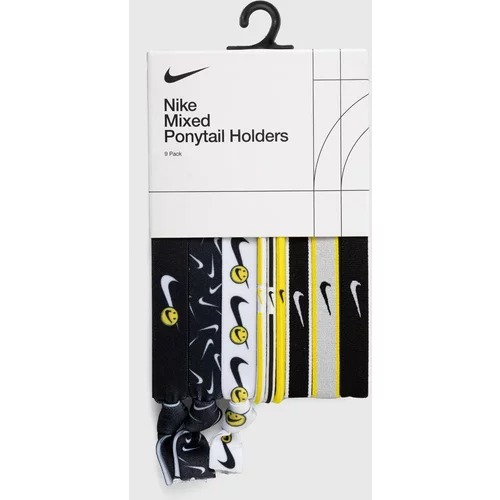 Nike Elastike za lase 9-pack črna barva