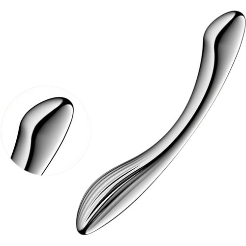 Satisfyer Pure Gravity 1 &amp;ndash; rebrast jekleni dildo (srebrn) Slike