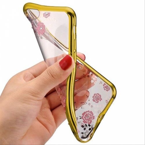 Nillkin Silikonski ovitek z rožicami za Xiaomi Redmi 9C - zlat Slike